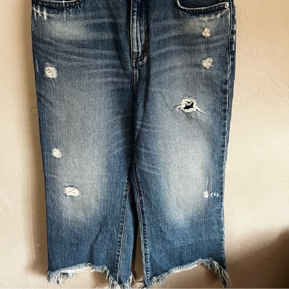 Lee Vintage Modern Daybreak Wide Leg Cropped Raw Hem Denim Jeans - Picture 8 of 8